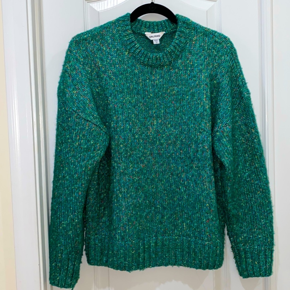 Grlfrnd Rosalie Sweater, size small, marbled green